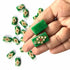 Green Color Rectangle Shape Beads With Kundan Work Pack Of 6